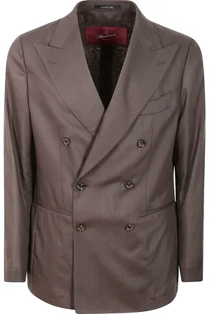 MONTECORE Jassen, Heren, Bruin, M, Wol, Elegante Double-Breasted Jas