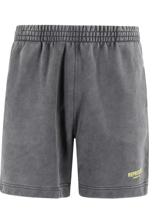Represent Korte broeken, Heren, Zwart, S, Katoen, Club Logo Shorts Grijs Elastische Taille