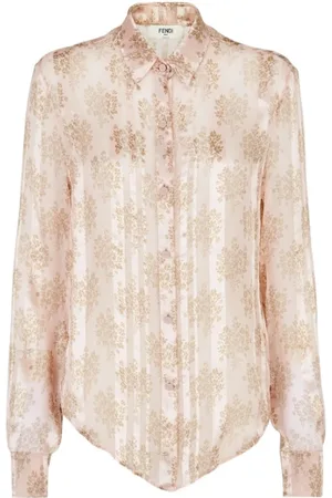 Fendi Blouses & Shirts, Dames, Veelkleurig, M, Chiffon, Chiffon Bloemenblouse