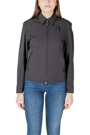 Blauer Jassen, Dames, Grijs, S, Zwarte jas met rits en zakken