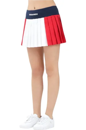 Dsquared2 Rokken, Dames, Veelkleurig, M, Katoen, Kleurblock Geplooide Tennisrok