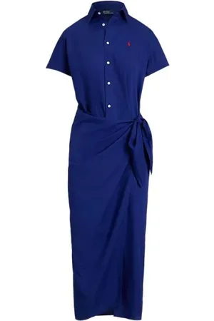 Ralph Lauren Kleedjes, Dames, Blauw, M, Elegante Jurk voor Vrouwen