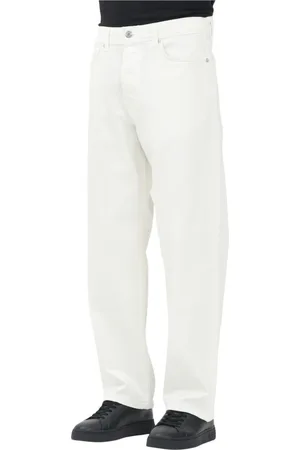 SELECTED Jeans, Heren, Wit, W34, Katoen, Crème Loose Fit Jeans Lente/Zomer