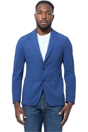 HUGO BOSS Jassen, Heren, Blauw, L, Blauw Slim Fit Jas Klassieke Kraag