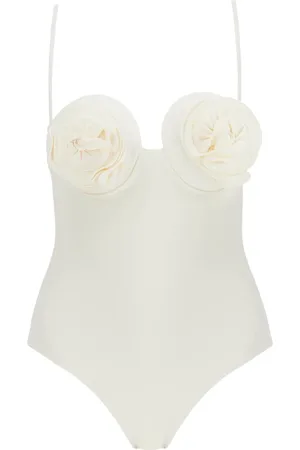 MAGDA BUTRYM Badkleding, Dames, Wit, XS, Bloem Applique Badpak