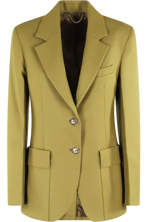Victoria Beckham Jassen, Dames, Groen, S, Wol, Zakkenblazer Willow Kleur