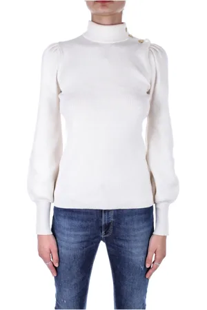 Ralph Lauren Truien, Dames, Wit, L, Katoen, Witte Coltrui met Zijknopen
