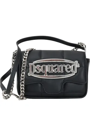 Dsquared2 Tassen, Dames, Zwart, ONE Size, Leer, Elegante Zwarte Schoudertas