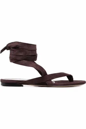 The Attico Schoenen, Dames, Bruin, 39 EU, Suède, Bruine Suède Sandalen met Open Neus