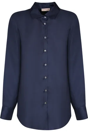 BLANCA Blouses & Shirts, Dames, Blauw, M, Blauwe Zijden Overhemden Elegante Stijl