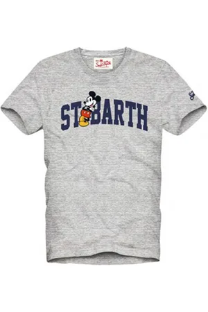 MC2 SAINT BARTH Tops, Heren, Grijs, XL, Katoen, Mickey College Katoenen T-Shirt