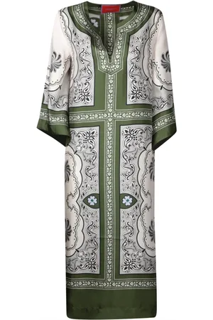 La DoubleJ Kleedjes, Dames, Groen, S, Groene Zijden Jurk Elegante Stijl