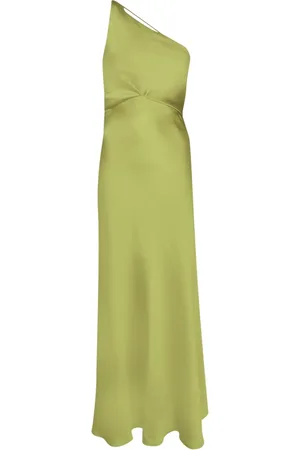 BLANCA Kleedjes, Dames, Groen, L, Satijn, Groene Satijnen One-Shoulder Jurk