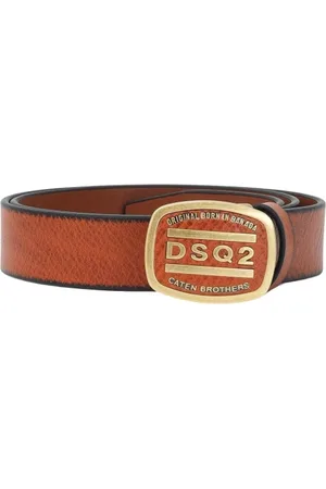 Dsquared2 Accessoires, Dames, Bruin, L, Leer, Geantiekt Leren Riem voor Vrouwen