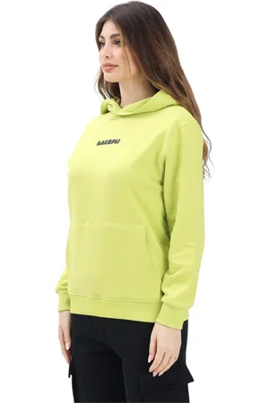 BARROW Sweatshirts & Hoodies, Dames, Groen, 2Xs, Katoen, Limoengroene hoodie met beerprint