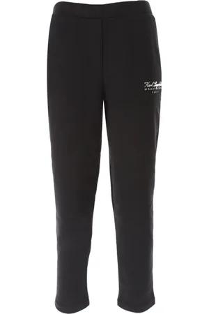 Karl Lagerfeld Broeken, Dames, Zwart, M, Katoen, Handtekening sweatpants