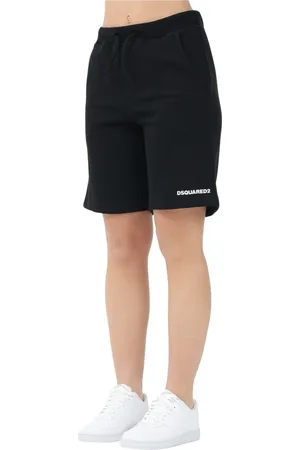Dsquared2 Korte broeken, Dames, Zwart, XS, Katoen, Zwarte Sportieve Katoenen Shorts Modern Ontwerp