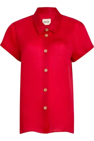 Khaite Blouses & Shirts, Dames, Rood, M, Rode Zijden Blouse Gemaakt in Italië