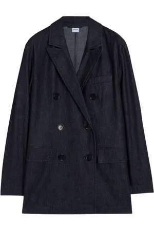 Aspesi Jassen, Dames, Blauw, S, Denim, Dubbelbreasted denim blazer