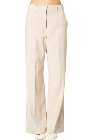 Max Mara Broeken, Dames, , S, Wol, Avena Wol Palazzo Broek Set