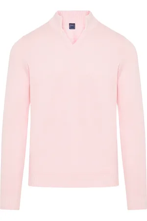 FEDELI Truien, Heren, Roze, XL, Katoen, Italiaanse katoenen trui, Designers code 8Ued 5627