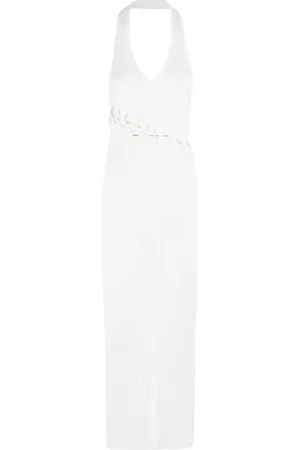 IRO Kleedjes, Dames, Wit, S, Polyester, Witte Geribbelde Mouwloze Jurk