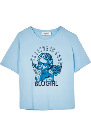 Blugirl Tops, Dames, Blauw, 2Xs, Katoen, Casual Katoenen T-Shirt voor Heren