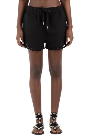 Isabel Marant Korte broeken, Dames, Zwart, M, Denim, Zwarte Denim Shorts