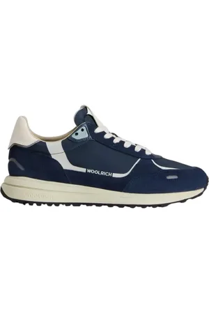 Woolrich Schoenen, Heren, Blauw, 40 EU, Suède, Retro Sneakers met leren en suède details