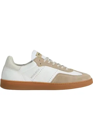 Woolrich Schoenen, Heren, Veelkleurig, 43 EU, Suède, Leren Swing Court Sneakers met Suède Details