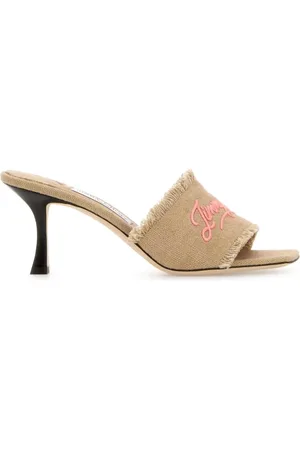 Jimmy Choo Schoenen, Dames, , 36 EU, Stof Muiltjes met 7cm Hak