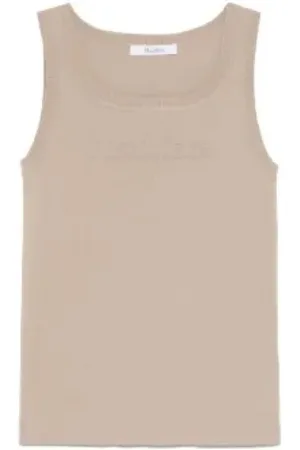 Max Mara Tops, Dames, Bruin, XS, Beige Sweater Tank Top