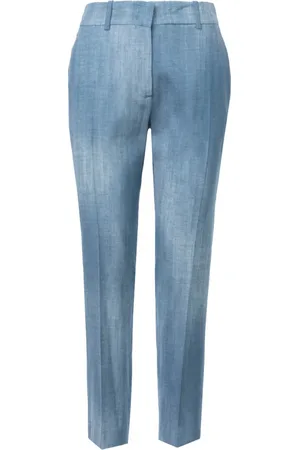 ERMANNO SCERVINO Broeken, Dames, Blauw, M, Elegante broeken met unieke stijl