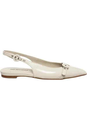 HALMANERA Schoenen, Dames, , 37 EU, Leer, Platte Slingback Sandaal in Tofu Glaze