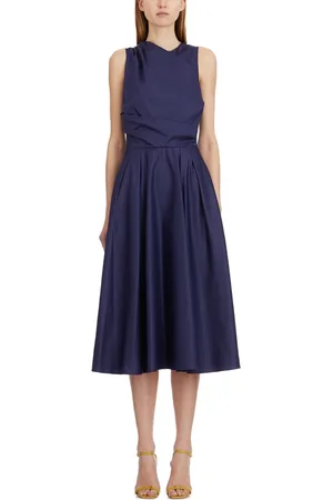 Elisabetta Franchi Kleedjes, Dames, Blauw, S, Katoen, Katoenen Logo Detail Jurk