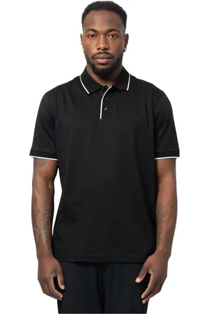 Armani Exchange Tops, Heren, Zwart, L, Katoen, Zwarte Polo met Contrastdetail