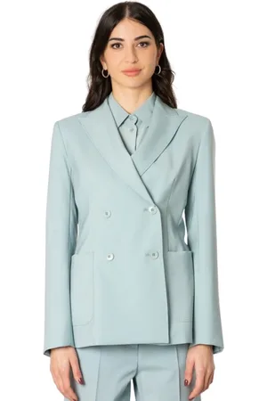 Max Mara Jassen, Dames, Groen, L, Wol, Anijs Wollen Jas Pak
