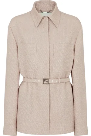 Fendi Jassen, Dames, , S, 3D Overlay Shirt voor Modieuze Look