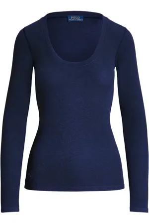 Ralph Lauren Tops, Dames, Blauw, L, Casual T-shirt voor mannen