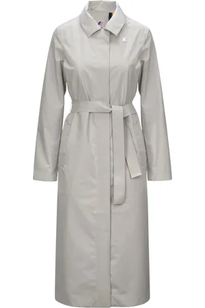 K-Way Mantels, Dames, Grijs, 2Xs, Beige Trenchcoat Waterdicht Ademend