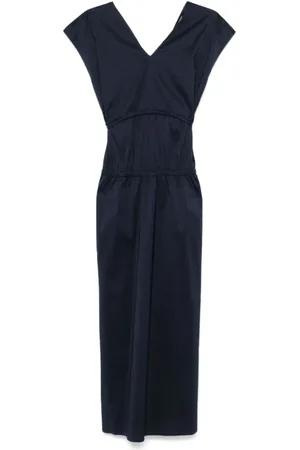 Fabiana Filippi Kleedjes, Dames, Blauw, S, Lange Jurk met Veters