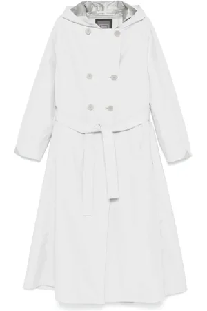 HERNO Mantels, Dames, Wit, S, Trenchcoat met capuchon