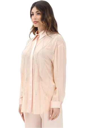 SIMONA CORSELLINI Blouses & Shirts, Dames, , M, Elegante Geometrische Kristal Shirt