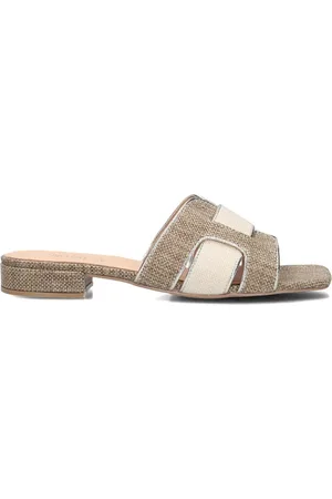 NOTRE-V Schoenen, Dames, , 40 EU, Linnen, Slippers met Comfortabele Blokhak