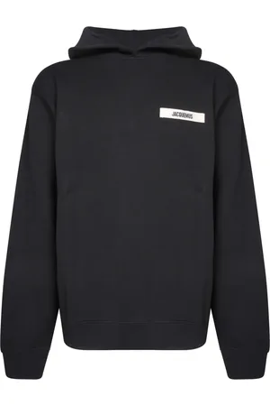 Jacquemus Sweatshirts & Hoodies, Heren, Zwart, S, Katoen, Zwarte Sweatshirt met Kangoeroezak