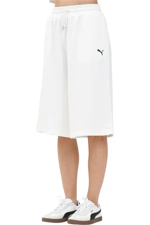 PUMA Korte broeken, Dames, Wit, L, Witte Sportieve Garderobe Essentials Shorts