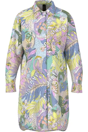 Marc Cain Kleedjes, Dames, Veelkleurig, M, Katoen, Exotische Sushi Print Overhemdjurk