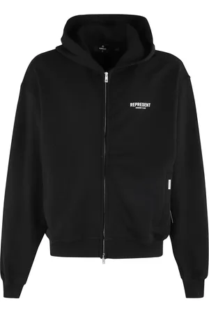 Represent Sweatshirts & Hoodies, Heren, Zwart, M, Katoen, Club Zip Hoodie Zwart Lange Mouw