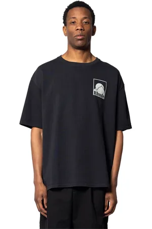 Rhude Tops, Heren, Zwart, 2Xl, Katoen, Vintage Moonlight Badge Tee