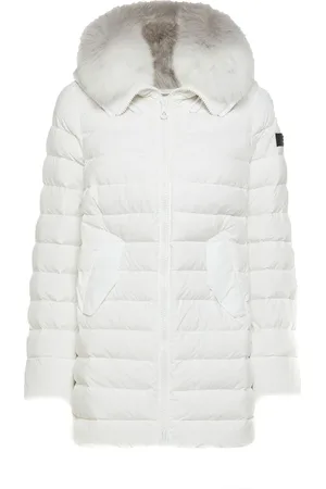 Peuterey Mantels, Dames, Wit, S, Polyester, Witte Jas Aw 24 Stijlvol Chic